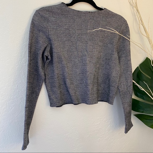 ZARA Plaid Long Sleeve Top - Picture 7 of 9